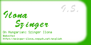 ilona szinger business card